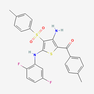 N2-(2,5-difluorophenyl)-5-(4-methylbenzoyl)-3-(4-methylbenzenesulfonyl)thiophene-2,4-diamine