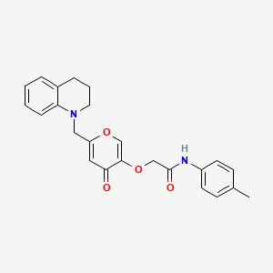 N-(4-methylphenyl)-2-({4-oxo-6-[(1,2,3,4-tetrahydroquinolin-1-yl)methyl]-4H-pyran-3-yl}oxy)acetamide