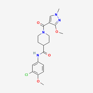 molecular formula C19H23ClN4O4 B6502061 N-(3-chloro-4-methoxyphenyl)-1-(3-methoxy-1-methyl-1H-pyrazole-4-carbonyl)piperidine-4-carboxamide CAS No. 1351585-43-7