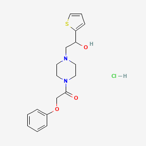 1-{4-[2-hydroxy-2-(thiophen-2-yl)ethyl]piperazin-1-yl}-2-phenoxyethan-1-one hydrochloride