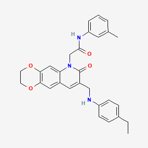 molecular formula C29H29N3O4 B6502073 2-(8-{[(4-ethylphenyl)amino]methyl}-7-oxo-2H,3H,6H,7H-[1,4]dioxino[2,3-g]quinolin-6-yl)-N-(3-methylphenyl)acetamide CAS No. 932308-17-3