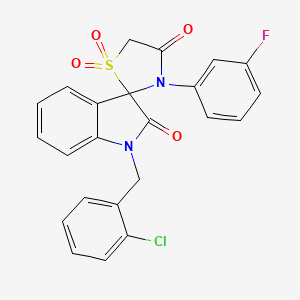 molecular formula C23H16ClFN2O4S B6502078 1-[(2-chlorophenyl)methyl]-3'-(3-fluorophenyl)-1,2-dihydrospiro[indole-3,2'-[1lambda6,3]thiazolidine]-1',1',2,4'-tetrone CAS No. 941934-57-2