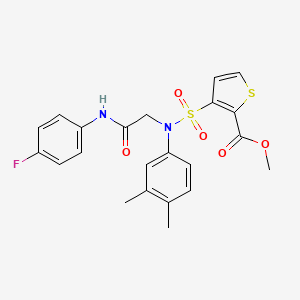 molecular formula C22H21FN2O5S2 B6502094 methyl 3-[(3,4-dimethylphenyl)({[(4-fluorophenyl)carbamoyl]methyl})sulfamoyl]thiophene-2-carboxylate CAS No. 941962-15-8