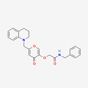 N-benzyl-2-({4-oxo-6-[(1,2,3,4-tetrahydroquinolin-1-yl)methyl]-4H-pyran-3-yl}oxy)acetamide