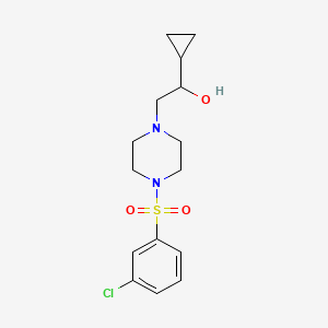 molecular formula C15H21ClN2O3S B6502117 2-[4-(3-chlorobenzenesulfonyl)piperazin-1-yl]-1-cyclopropylethan-1-ol CAS No. 1396801-20-9