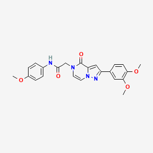 molecular formula C23H22N4O5 B6502119 2-[2-(3,4-dimethoxyphenyl)-4-oxo-4H,5H-pyrazolo[1,5-a]pyrazin-5-yl]-N-(4-methoxyphenyl)acetamide CAS No. 941981-76-6
