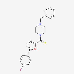 molecular formula C22H21FN2OS B6502120 1-benzyl-4-[5-(4-fluorophenyl)furan-2-carbothioyl]piperazine CAS No. 941897-06-9
