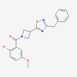 molecular formula C20H18BrN3O3 B6502126 3-benzyl-5-[1-(2-bromo-5-methoxybenzoyl)azetidin-3-yl]-1,2,4-oxadiazole CAS No. 1396715-53-9