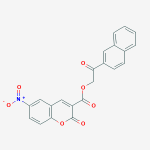 molecular formula C22H13NO7 B6502147 2-(naphthalen-2-yl)-2-oxoethyl 6-nitro-2-oxo-2H-chromene-3-carboxylate CAS No. 941947-69-9