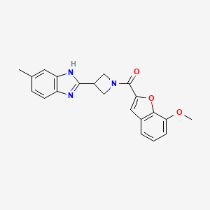 2-[1-(7-methoxy-1-benzofuran-2-carbonyl)azetidin-3-yl]-5-methyl-1H-1,3-benzodiazole
