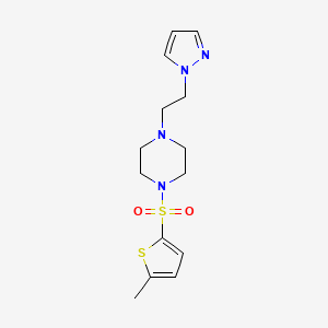 molecular formula C14H20N4O2S2 B6502165 1-[(5-methylthiophen-2-yl)sulfonyl]-4-[2-(1H-pyrazol-1-yl)ethyl]piperazine CAS No. 1396851-06-1