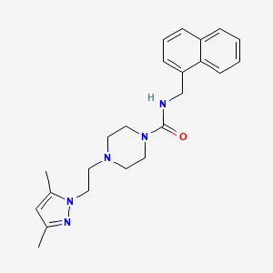 4-[2-(3,5-dimethyl-1H-pyrazol-1-yl)ethyl]-N-[(naphthalen-1-yl)methyl]piperazine-1-carboxamide
