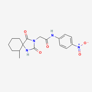 molecular formula C17H20N4O5 B6502188 2-{6-methyl-2,4-dioxo-1,3-diazaspiro[4.5]decan-3-yl}-N-(4-nitrophenyl)acetamide CAS No. 556030-55-8