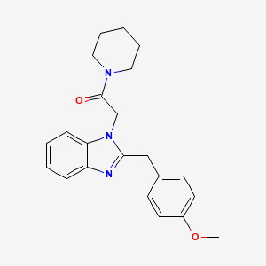 2-{2-[(4-methoxyphenyl)methyl]-1H-1,3-benzodiazol-1-yl}-1-(piperidin-1-yl)ethan-1-one