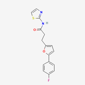 molecular formula C16H13FN2O2S B6502201 3-[5-(4-fluorophenyl)furan-2-yl]-N-(1,3-thiazol-2-yl)propanamide CAS No. 950269-44-0