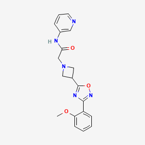 molecular formula C19H19N5O3 B6502203 2-{3-[3-(2-methoxyphenyl)-1,2,4-oxadiazol-5-yl]azetidin-1-yl}-N-(pyridin-3-yl)acetamide CAS No. 1396747-00-4