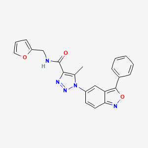 molecular formula C22H17N5O3 B6502216 N-[(furan-2-yl)methyl]-5-methyl-1-(3-phenyl-2,1-benzoxazol-5-yl)-1H-1,2,3-triazole-4-carboxamide CAS No. 950428-76-9