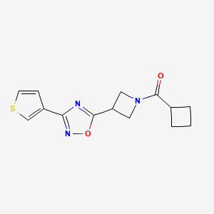molecular formula C14H15N3O2S B6502221 5-(1-cyclobutanecarbonylazetidin-3-yl)-3-(thiophen-3-yl)-1,2,4-oxadiazole CAS No. 1421532-95-7