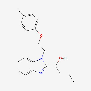 molecular formula C20H24N2O2 B6502227 1-{1-[2-(4-methylphenoxy)ethyl]-1H-1,3-benzodiazol-2-yl}butan-1-ol CAS No. 931681-13-9