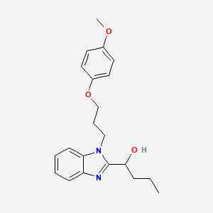 molecular formula C21H26N2O3 B6502235 1-{1-[3-(4-methoxyphenoxy)propyl]-1H-1,3-benzodiazol-2-yl}butan-1-ol CAS No. 931724-49-1