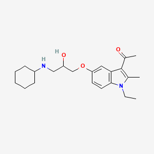 molecular formula C22H32N2O3 B6502240 1-{5-[3-(cyclohexylamino)-2-hydroxypropoxy]-1-ethyl-2-methyl-1H-indol-3-yl}ethan-1-one CAS No. 942850-85-3