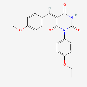 molecular formula C20H18N2O5 B6502267 (5Z)-1-(4-ethoxyphenyl)-5-[(4-methoxyphenyl)methylidene]-1,3-diazinane-2,4,6-trione CAS No. 313554-14-2