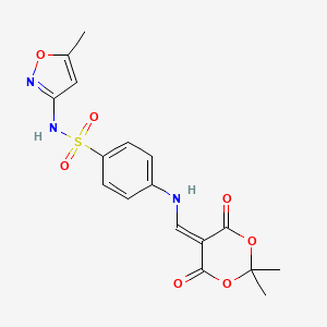 4-{[(2,2-dimethyl-4,6-dioxo-1,3-dioxan-5-ylidene)methyl]amino}-N-(5-methyl-1,2-oxazol-3-yl)benzene-1-sulfonamide