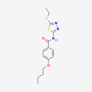 molecular formula C15H19N3O2S2 B6502288 4-butoxy-N-[5-(ethylsulfanyl)-1,3,4-thiadiazol-2-yl]benzamide CAS No. 313516-23-3