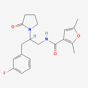 molecular formula C20H23FN2O3 B6502303 N-[3-(3-fluorophenyl)-2-(2-oxopyrrolidin-1-yl)propyl]-2,5-dimethylfuran-3-carboxamide CAS No. 1421468-68-9