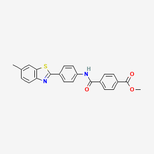 molecular formula C23H18N2O3S B6502316 methyl 4-{[4-(6-methyl-1,3-benzothiazol-2-yl)phenyl]carbamoyl}benzoate CAS No. 477548-61-1