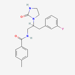 molecular formula C20H22FN3O2 B6502327 N-[3-(3-fluorophenyl)-2-(2-oxoimidazolidin-1-yl)propyl]-4-methylbenzamide CAS No. 1421513-58-7