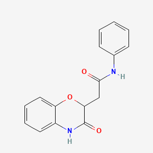molecular formula C16H14N2O3 B6502330 2-(3-oxo-3,4-dihydro-2H-1,4-benzoxazin-2-yl)-N-phenylacetamide CAS No. 945332-71-8