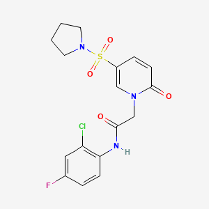 molecular formula C17H17ClFN3O4S B6502357 N-(2-chloro-4-fluorophenyl)-2-[2-oxo-5-(pyrrolidine-1-sulfonyl)-1,2-dihydropyridin-1-yl]acetamide CAS No. 949407-00-5