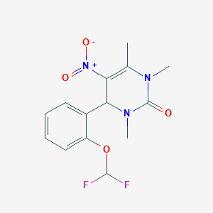 molecular formula C14H15F2N3O4 B6502363 4-[2-(difluoromethoxy)phenyl]-1,3,6-trimethyl-5-nitro-1,2,3,4-tetrahydropyrimidin-2-one CAS No. 302935-07-5