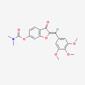 (2Z)-3-oxo-2-[(3,4,5-trimethoxyphenyl)methylidene]-2,3-dihydro-1-benzofuran-6-yl N,N-dimethylcarbamate