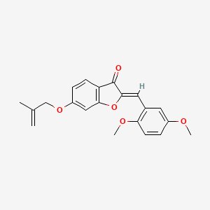 molecular formula C21H20O5 B6502378 (2Z)-2-[(2,5-dimethoxyphenyl)methylidene]-6-[(2-methylprop-2-en-1-yl)oxy]-2,3-dihydro-1-benzofuran-3-one CAS No. 858764-63-3