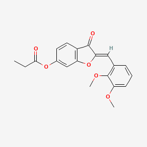 (2Z)-2-[(2,3-dimethoxyphenyl)methylidene]-3-oxo-2,3-dihydro-1-benzofuran-6-yl propanoate