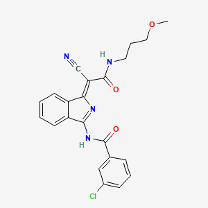 3-chloro-N-[(1Z)-1-{cyano[(3-methoxypropyl)carbamoyl]methylidene}-1H-isoindol-3-yl]benzamide
