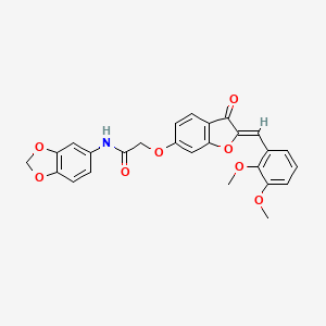 molecular formula C26H21NO8 B6502409 N-(2H-1,3-benzodioxol-5-yl)-2-{[(2Z)-2-[(2,3-dimethoxyphenyl)methylidene]-3-oxo-2,3-dihydro-1-benzofuran-6-yl]oxy}acetamide CAS No. 901270-35-7