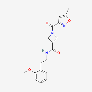 molecular formula C18H21N3O4 B6502461 N-[2-(2-methoxyphenyl)ethyl]-1-(5-methyl-1,2-oxazole-3-carbonyl)azetidine-3-carboxamide CAS No. 1351597-63-1