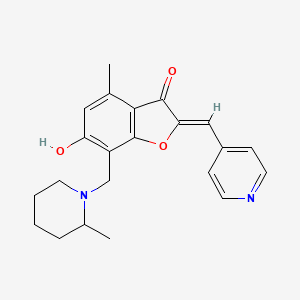 molecular formula C22H24N2O3 B6502463 (2Z)-6-hydroxy-4-methyl-7-[(2-methylpiperidin-1-yl)methyl]-2-[(pyridin-4-yl)methylidene]-2,3-dihydro-1-benzofuran-3-one CAS No. 903192-07-4
