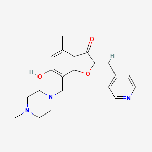 molecular formula C21H23N3O3 B6502478 (2Z)-6-hydroxy-4-methyl-7-[(4-methylpiperazin-1-yl)methyl]-2-[(pyridin-4-yl)methylidene]-2,3-dihydro-1-benzofuran-3-one CAS No. 903186-34-5