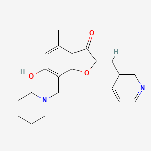 molecular formula C21H22N2O3 B6502484 (2Z)-6-hydroxy-4-methyl-7-[(piperidin-1-yl)methyl]-2-[(pyridin-3-yl)methylidene]-2,3-dihydro-1-benzofuran-3-one CAS No. 903864-44-8