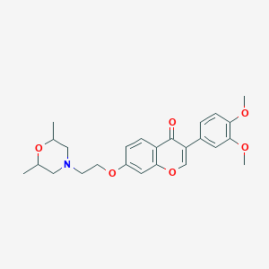 molecular formula C25H29NO6 B6502529 3-(3,4-dimethoxyphenyl)-7-[2-(2,6-dimethylmorpholin-4-yl)ethoxy]-4H-chromen-4-one CAS No. 920478-69-9