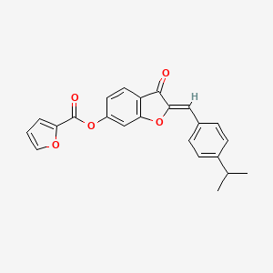molecular formula C23H18O5 B6502556 (2Z)-3-oxo-2-{[4-(propan-2-yl)phenyl]methylidene}-2,3-dihydro-1-benzofuran-6-yl furan-2-carboxylate CAS No. 622824-66-2