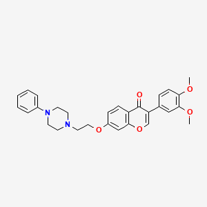 molecular formula C29H30N2O5 B6502580 3-(3,4-dimethoxyphenyl)-7-[2-(4-phenylpiperazin-1-yl)ethoxy]-4H-chromen-4-one CAS No. 920440-69-3