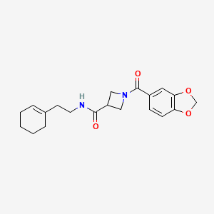 molecular formula C20H24N2O4 B6502587 1-(2H-1,3-benzodioxole-5-carbonyl)-N-[2-(cyclohex-1-en-1-yl)ethyl]azetidine-3-carboxamide CAS No. 1396885-65-6