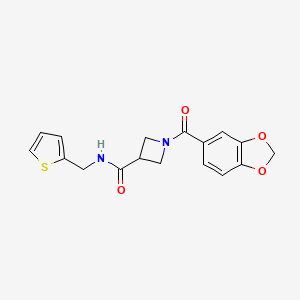 molecular formula C17H16N2O4S B6502598 1-(2H-1,3-benzodioxole-5-carbonyl)-N-[(thiophen-2-yl)methyl]azetidine-3-carboxamide CAS No. 1396802-15-5