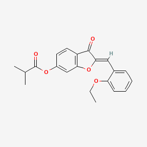 molecular formula C21H20O5 B6502617 (2Z)-2-[(2-ethoxyphenyl)methylidene]-3-oxo-2,3-dihydro-1-benzofuran-6-yl 2-methylpropanoate CAS No. 622823-74-9