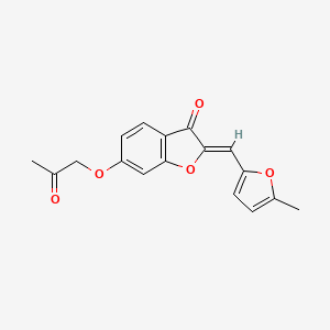 molecular formula C17H14O5 B6502627 (2Z)-2-[(5-methylfuran-2-yl)methylidene]-6-(2-oxopropoxy)-2,3-dihydro-1-benzofuran-3-one CAS No. 929373-22-8